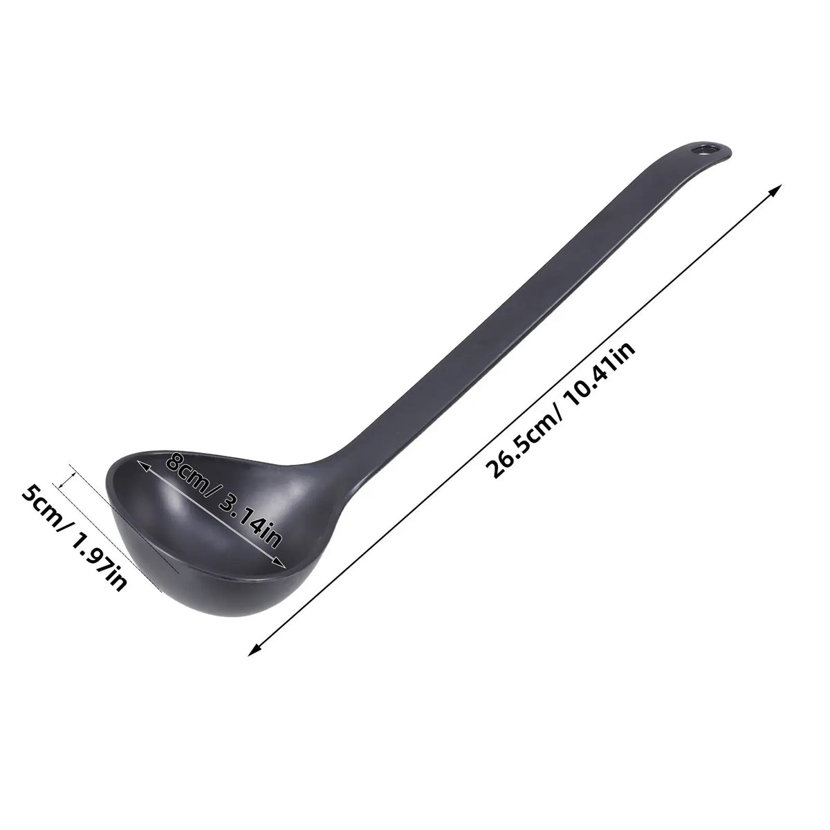 Black Heat Resistant Non-Stick Deep Head Soup Spoon Rice Serving Paddle Porridge Spoon Metal Kitchen Cooking Utensil